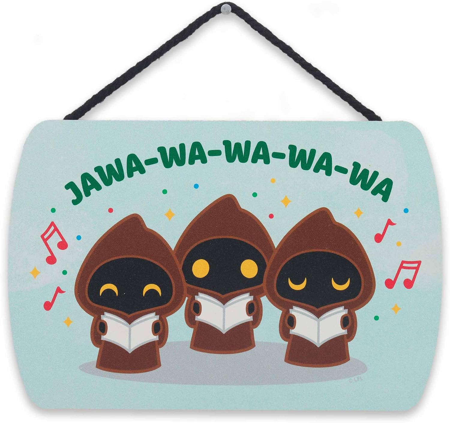 Disney Star Wars Ewoks Jawa-Wa-Wa-Wa-Wa Hanging Wood Wall Decor - Adorable Ewok Christmas Sign for Holiday Decorating
