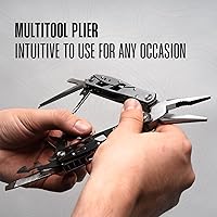 Vista 3 de Alicates multiherramienta – Herramienta de bolsillo de acero inoxidable 12 en 1 con funda duradera para camping, equipo de supervivencia, accesorios