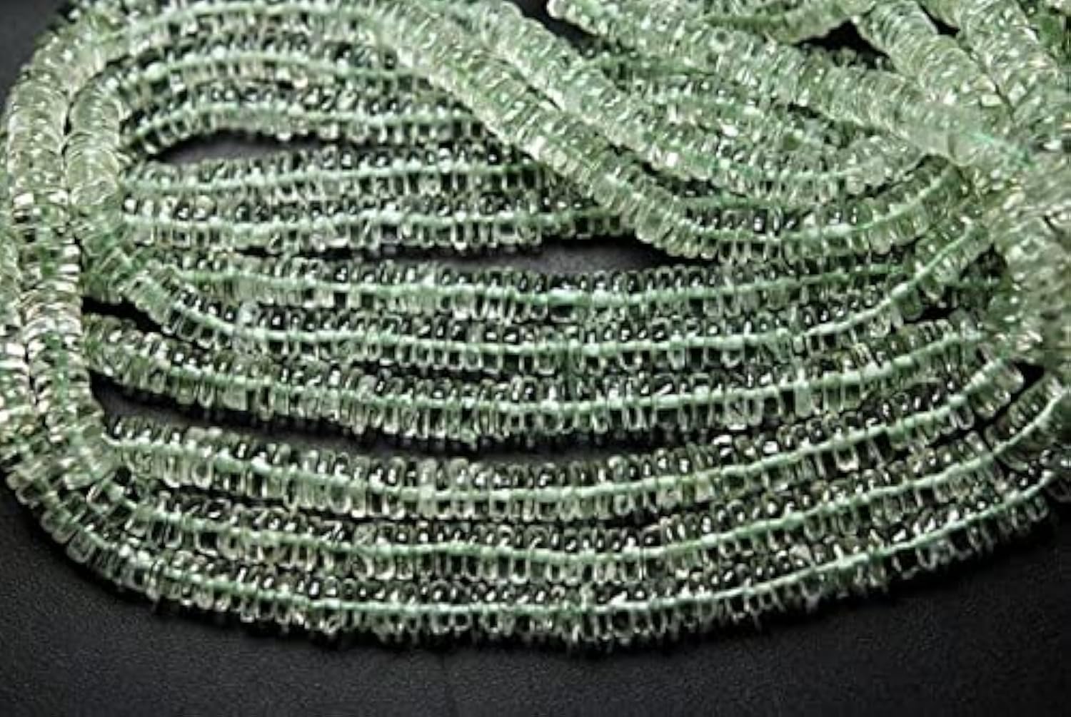 Améthyste verte naturelle perle bouton 4mm, fil pierre fine pour fabrication de bijou