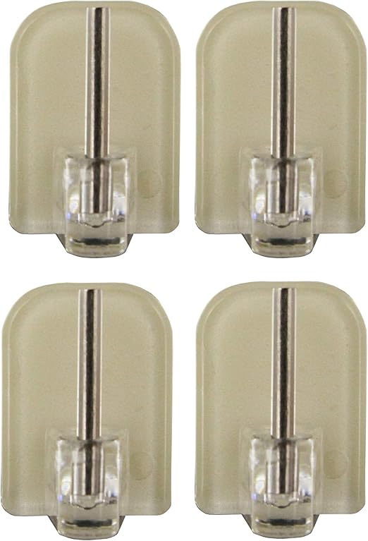 EVIDECO French Home Goods Self Adhesive Hooks Sash Rod Kitchen Curtains Set of 4 - Clear