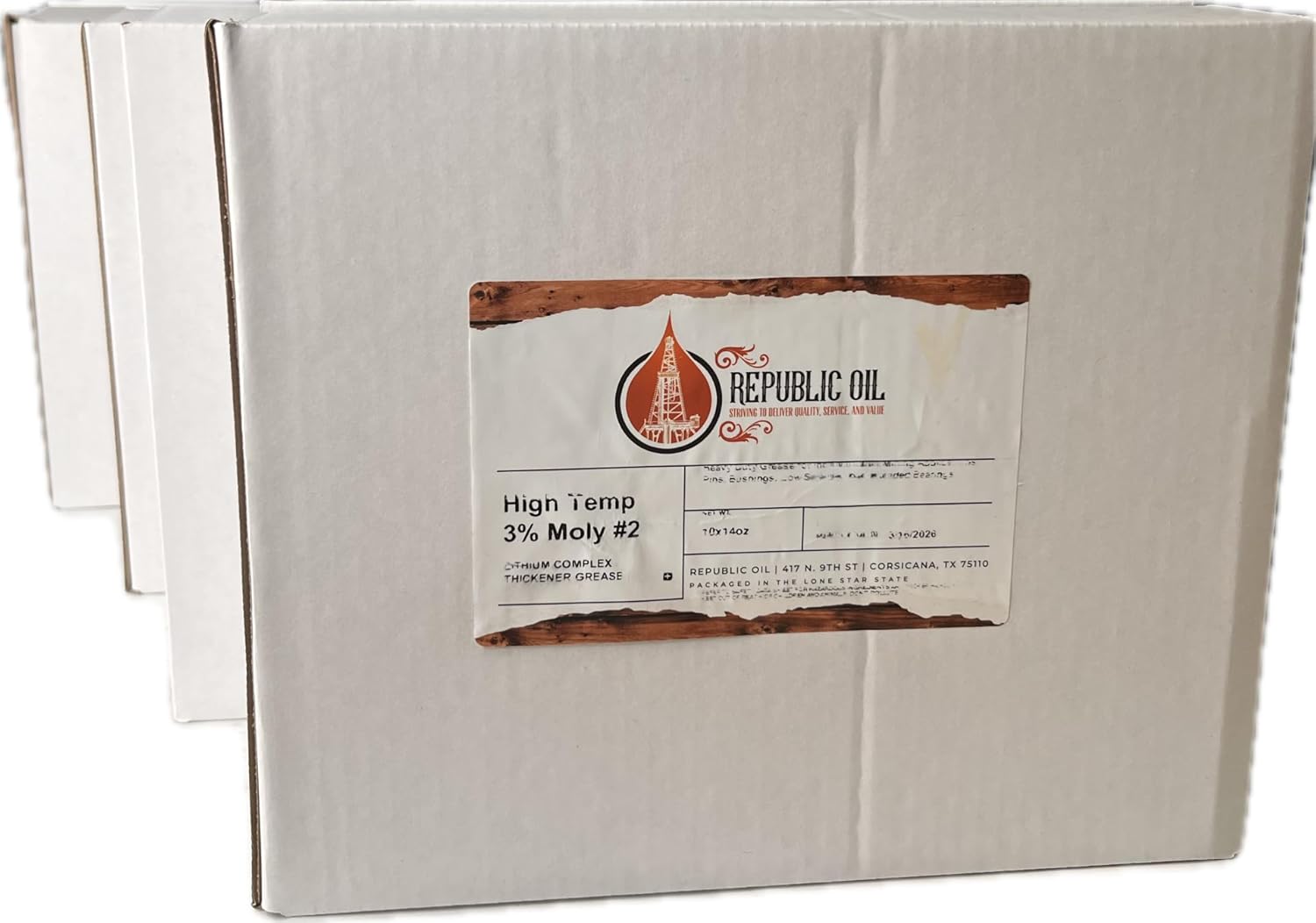 4 Boxes / 40 Tubes Premium 3% Moly #2 EP2 Heavy Duty Grease 10x14oz | Construction | Mining | Agriculture | Fifth Wheels | Moly Grease | Extreme Pressure | EP2 | Pins and Bushings