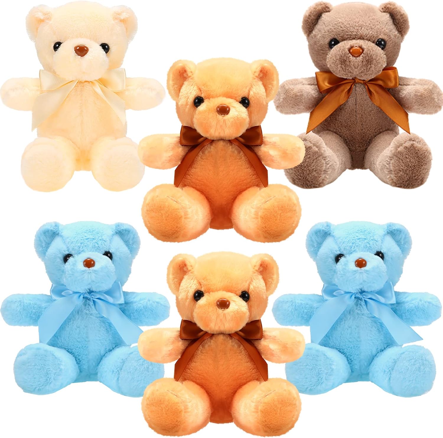6 Osos de Peluche Suaves y Abrazables - Regalo para Bebé, Cumpleaños