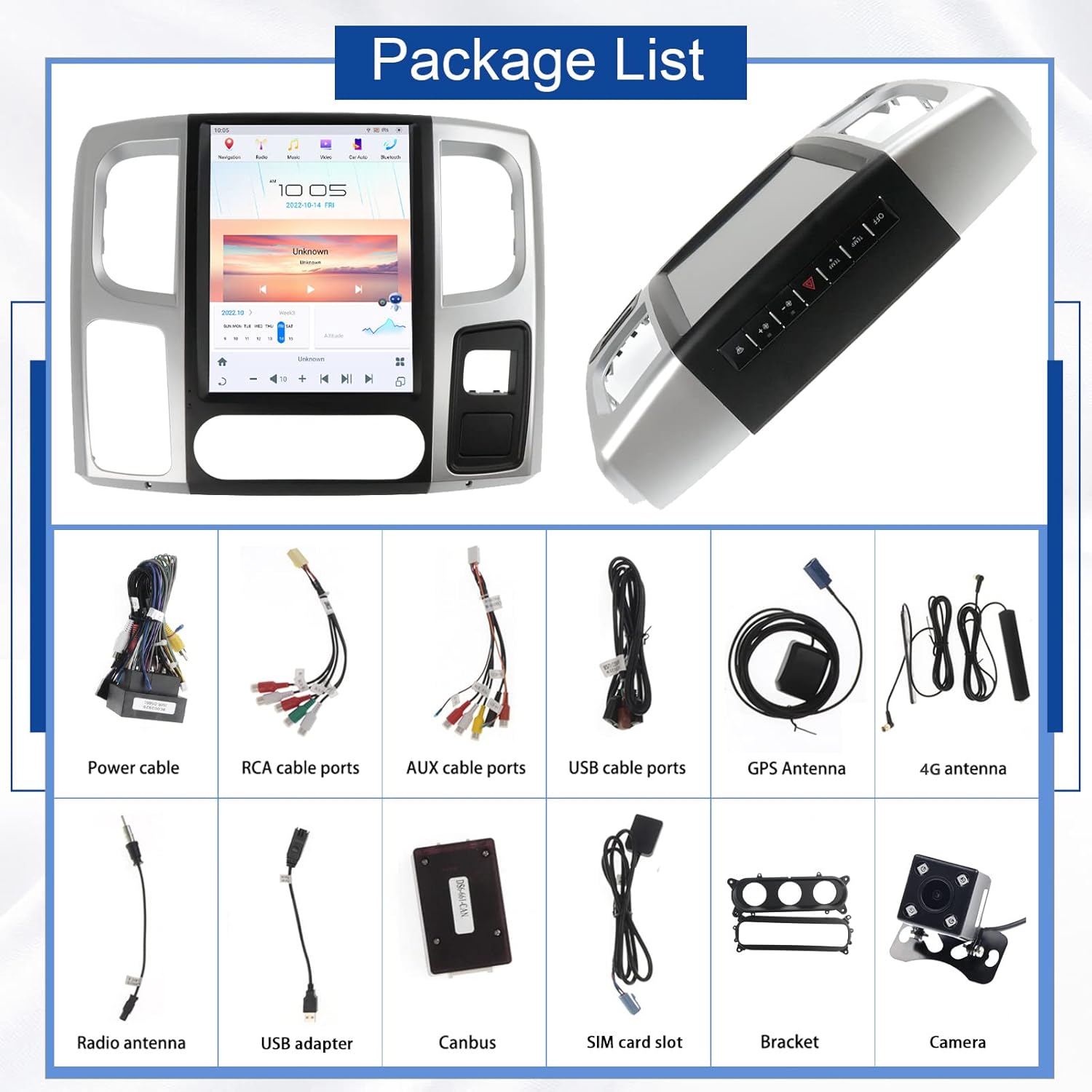 ZWNAV 12.1 Inch Qualcomm Android 13 Car Radio Upgrade for Dodge Ram 1500 2500 3500 2013-2018 Trucks Stereo Replacement Touch Screen Carplay Multimedia Player GPS Navigation Unit