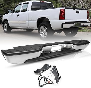 BRYGHT Rear Step Bumper Assembly Fits for 1999-2006 Chevy Silverado GMC Sierra 1500 2500 GM1103122