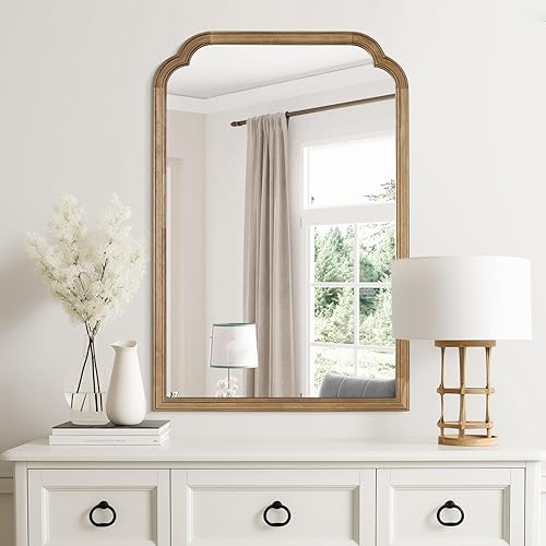 Vista 17 de WallBeyond Espejos de baño de madera para montar en la pared, espejos de pared con marco de madera rústica de 16 x 20 pulgadas, espejos de pared