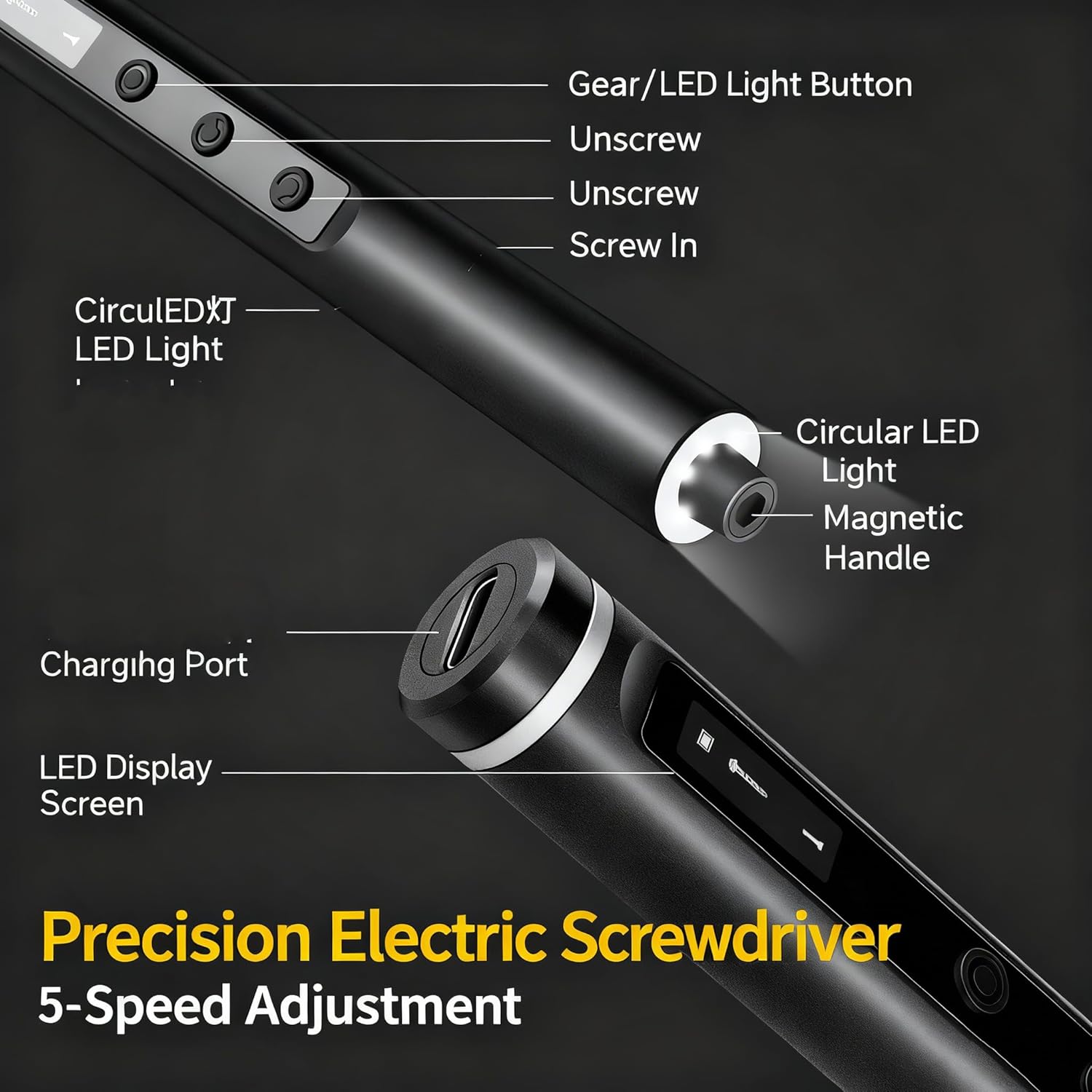 Electric Screwdriver, 44 in 1 Screwdriver Set, Mini Electric Screwdriver, Repair Tool Kit, For Electronics Phone Camera Laptop