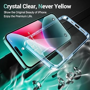 Temdan Compatible with iPhone 15 Plus Case 6.7inch Crystal Clear,[Non-Yellowing] [Ultra-Slim][Military Grade Drop Protection] Shockproof Bumper Cover ONLY Compatible with iPhone 15 Plus Case