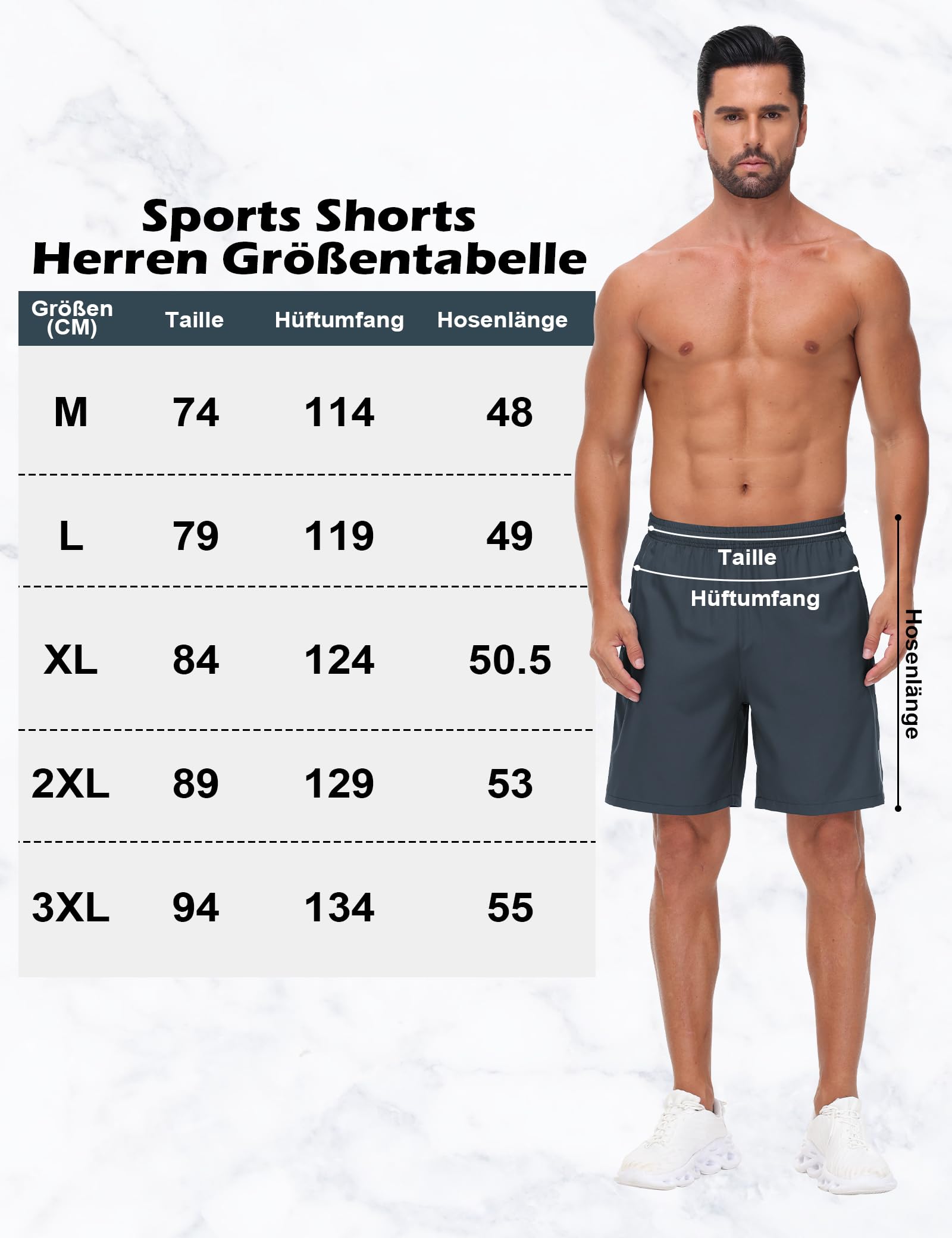 Shorts Hombre Transpirables Elásticos Cintura Ajustable Deporte Gimnasio Pack 3