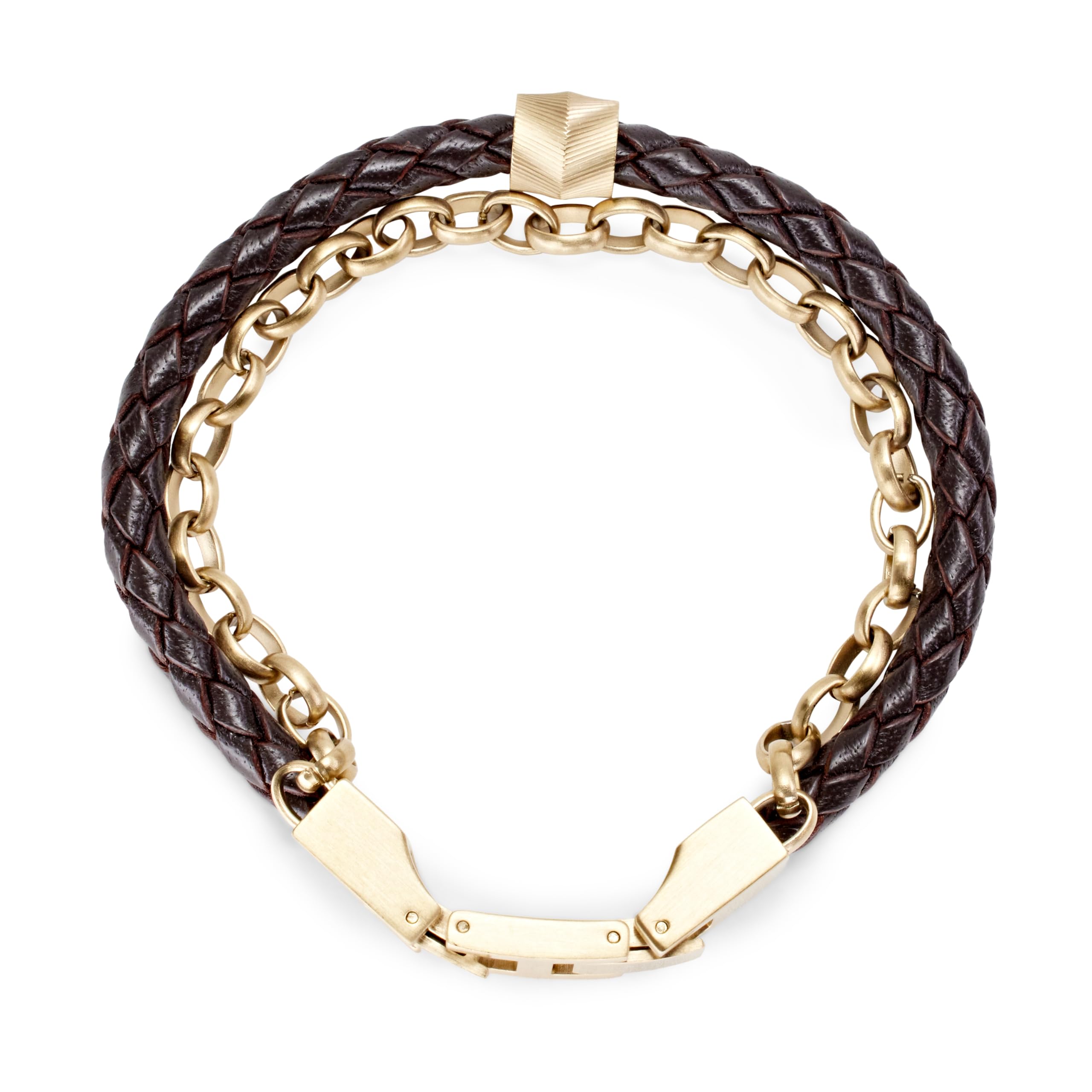 Fossil Casual texture Herrenarmband aus Leder oder Edelstahl mit Magnet-, Falt- oder Schnallenverschluss