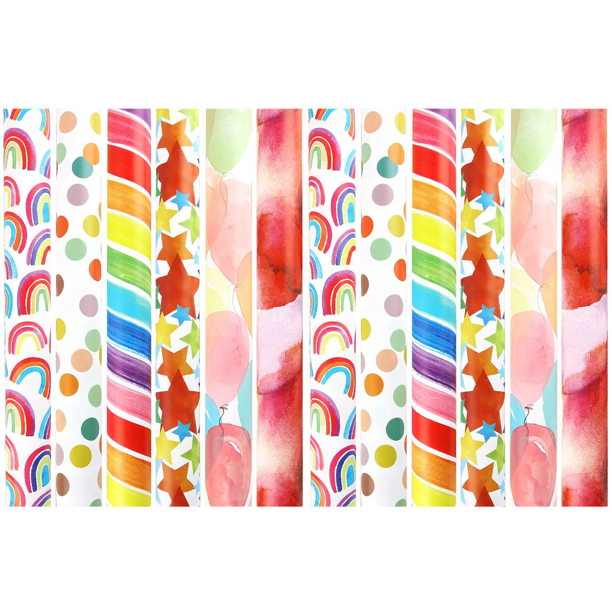 Cozylkx 12 arkuszy papieru do pakowania prezentów, 70 cm x 50 cm kolorowy wzorzysty papier do pakowania wielokrotnego użytku na Boże Narodzenie urodziny rocznice
