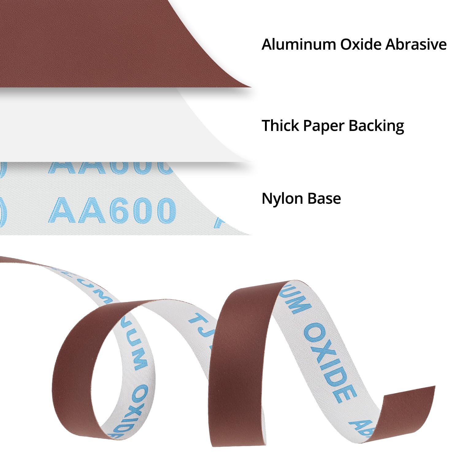 QWORK® Lot de 6 rouleaux de papier abrasif 2.5 cm x 8 m (grains 80/150/240/320/400/600), idéal pour le polissage du métal, du verre et du bois, avec boîte distributrice.