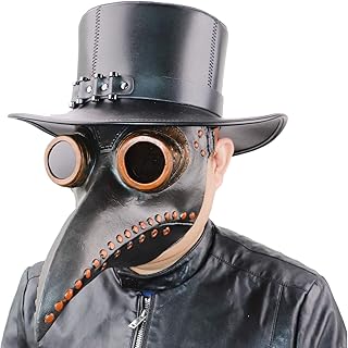 Steampunk Plague Doctor Bird Beak Mask, Medieval Bubonic Plague DR Halloween Costume Masquerade Masks