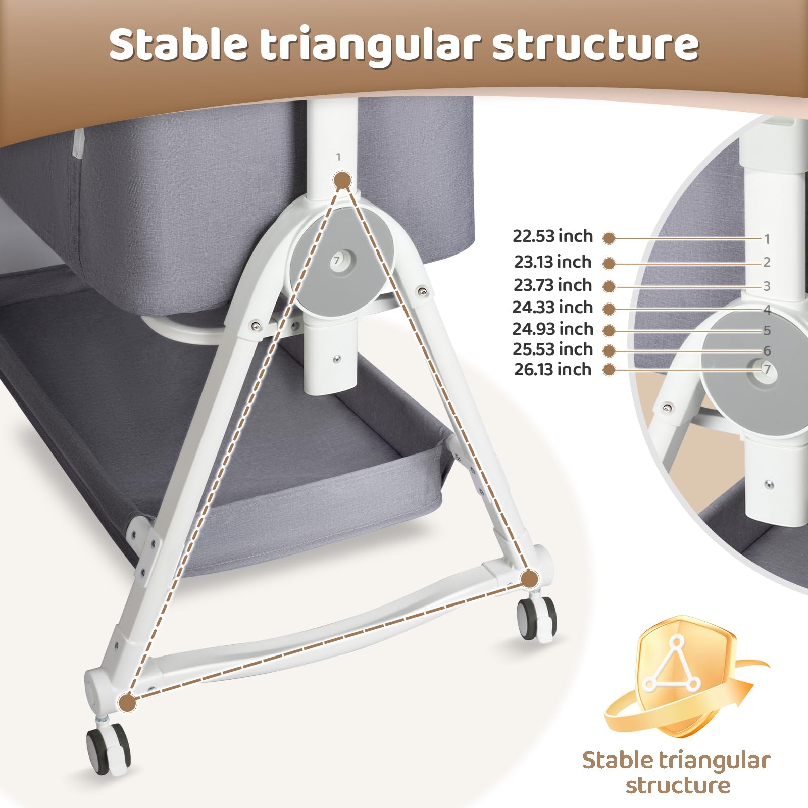 Cuna Recién Nacido Altura Regulable Moisés Bebé 3 En 1 Con Ruedas - Cuna Lateral Ajustable Blanco Moises Bebé Altura Regulable