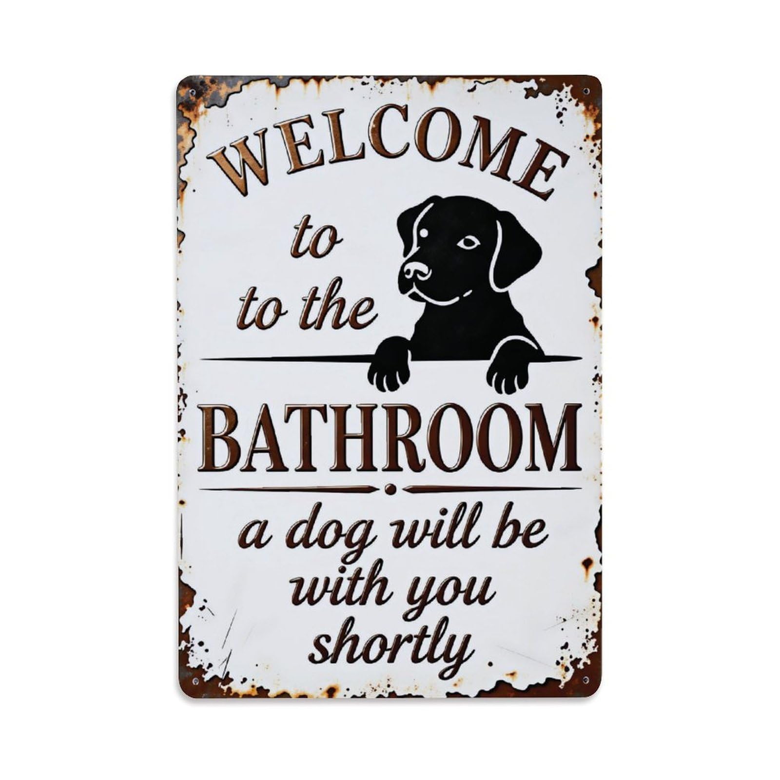 Ldfuieksufg Style Labrador Dog Funny Bathroom Welcome Metal Sign Vintage Aluminium Metal Sign, Retro Wall Decor For Home, Bar, Garage & Farmhouse 30X20cm