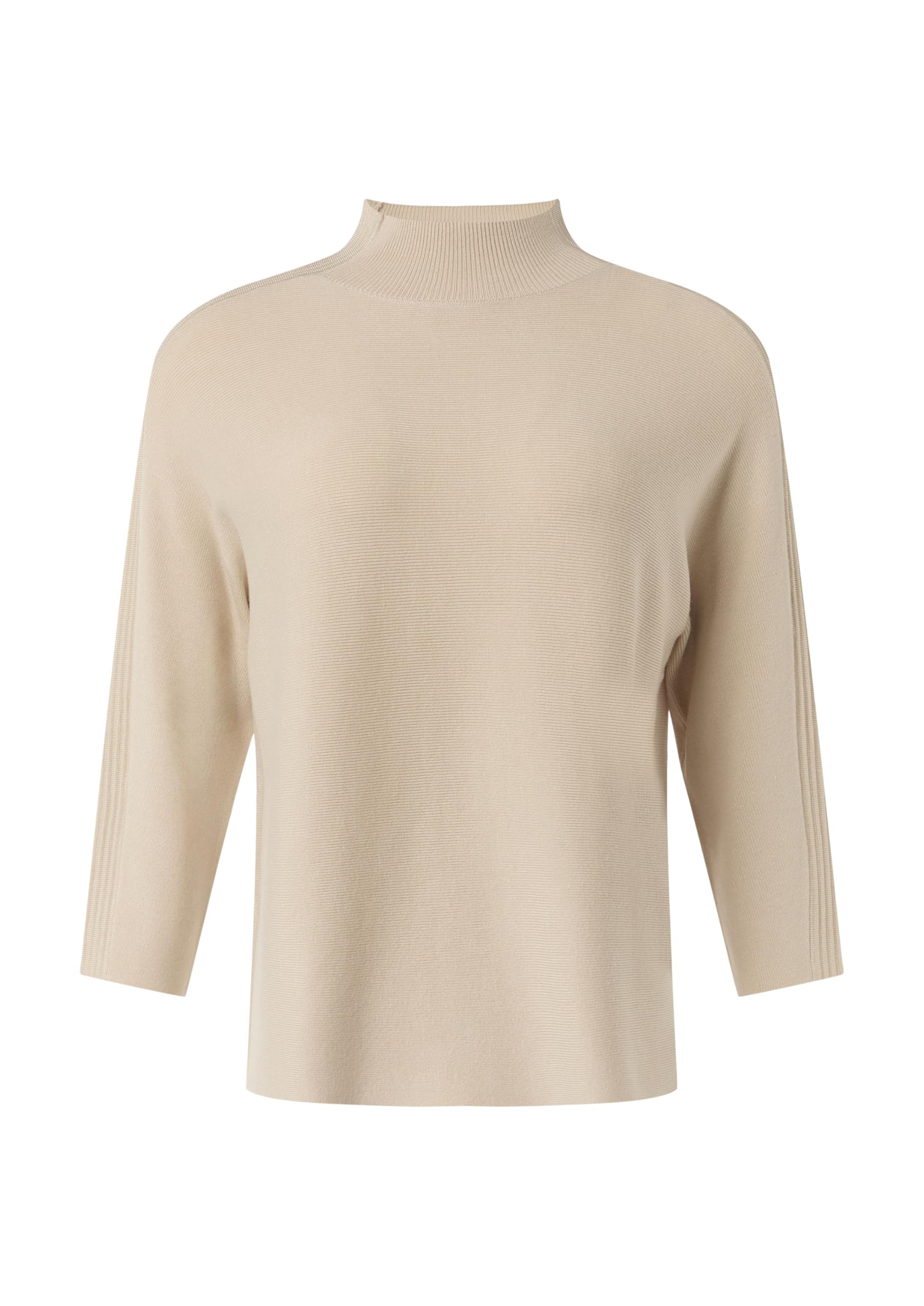 Comma Feinstrickpullover mit Stehkragen und Rippdetail