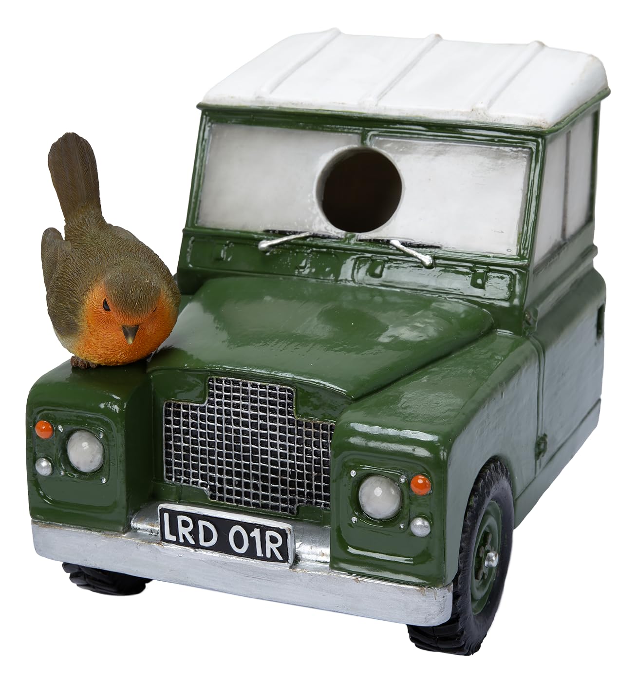 Nichoir Land Rover Defender Vivid Arts XBC-BH84-D en résine pour jardin