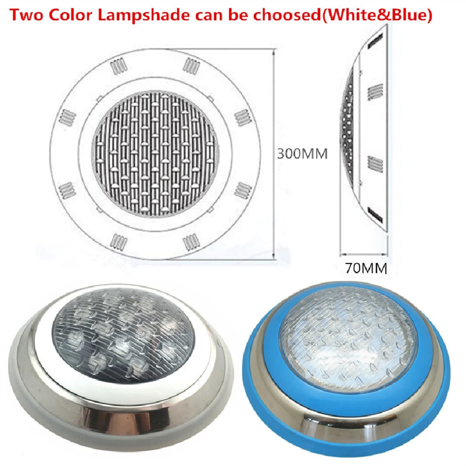 Luci subacquee Luci della piscina subacquea, impermeabile IP68 RGB Luce da piscina, 1 2v dc Controllo della luce della piscina a LED con remoto Luci da piscina Luci da laghetto ( Color : 12W , Size :