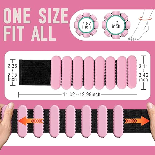 Miniatura 3 de AMORIX Pesas de tobillo para mujeres y hombres, juego de pesas de muñeca para caminar y correr, 0.5 libras1 libra2 libras cada lado, pesas de