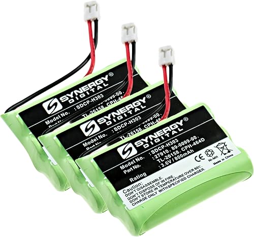 Synergy Digital Baterías inalámbricas para teléfono, compatibles con AT&T-Lucent 27910, (Ni-MH, 3.6V, 800 mAh), repuesto para batería AT&T 27910,