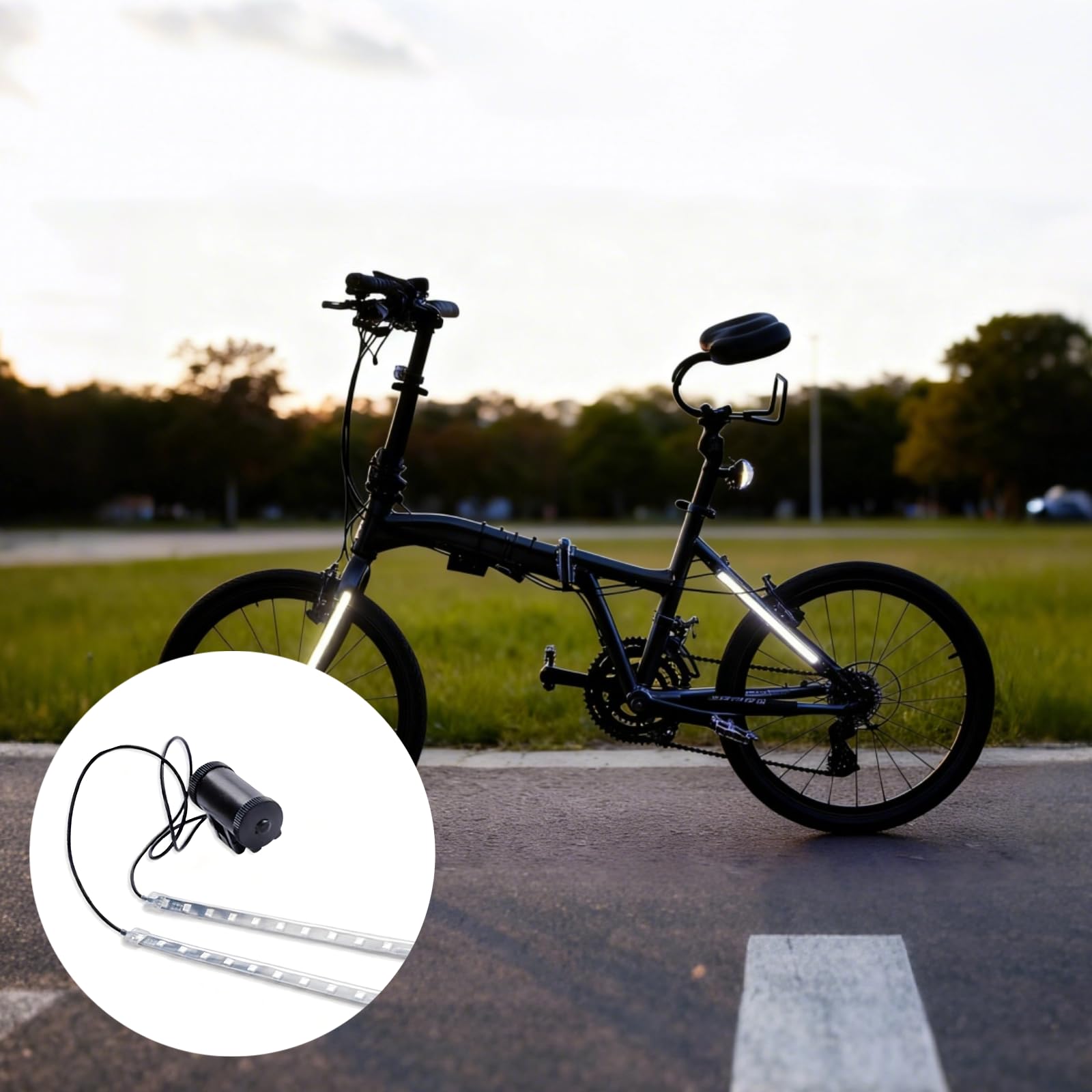 Lot de 2 bandes lumineuses LED pour cadre de vélo, 5 couleurs vives avec 8 modes, rechargeables par USB, étanches, pour décoration de roue avant et arrière, 24 cm