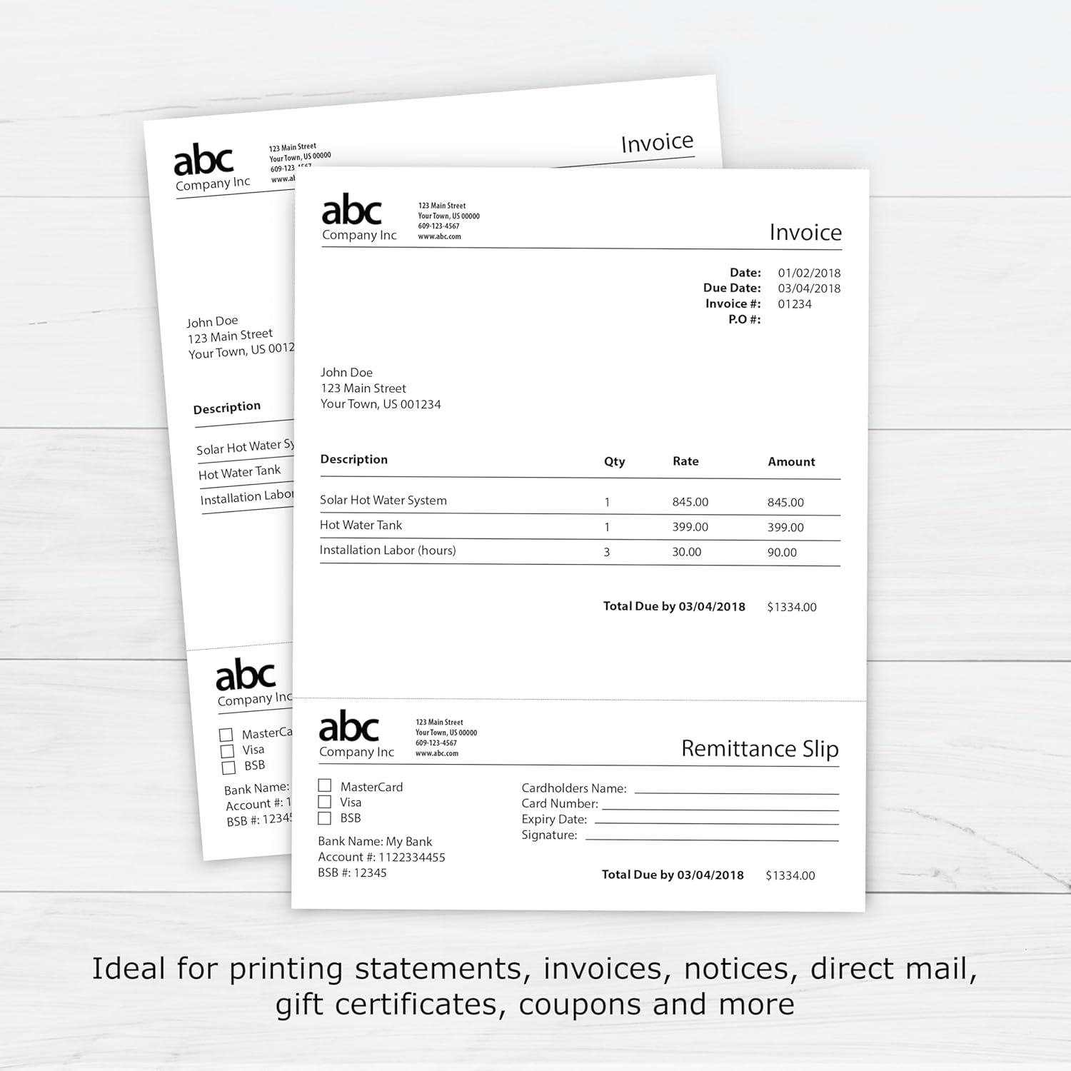 PrintWorks Professional 3" Horizontal Perforated Paper 8.5” x 11” - Perfect For W-2, 1099, & Statement Use - Made in the USA - 2500 Sheets - 24 lb - Printer Compatible - White (04168C)