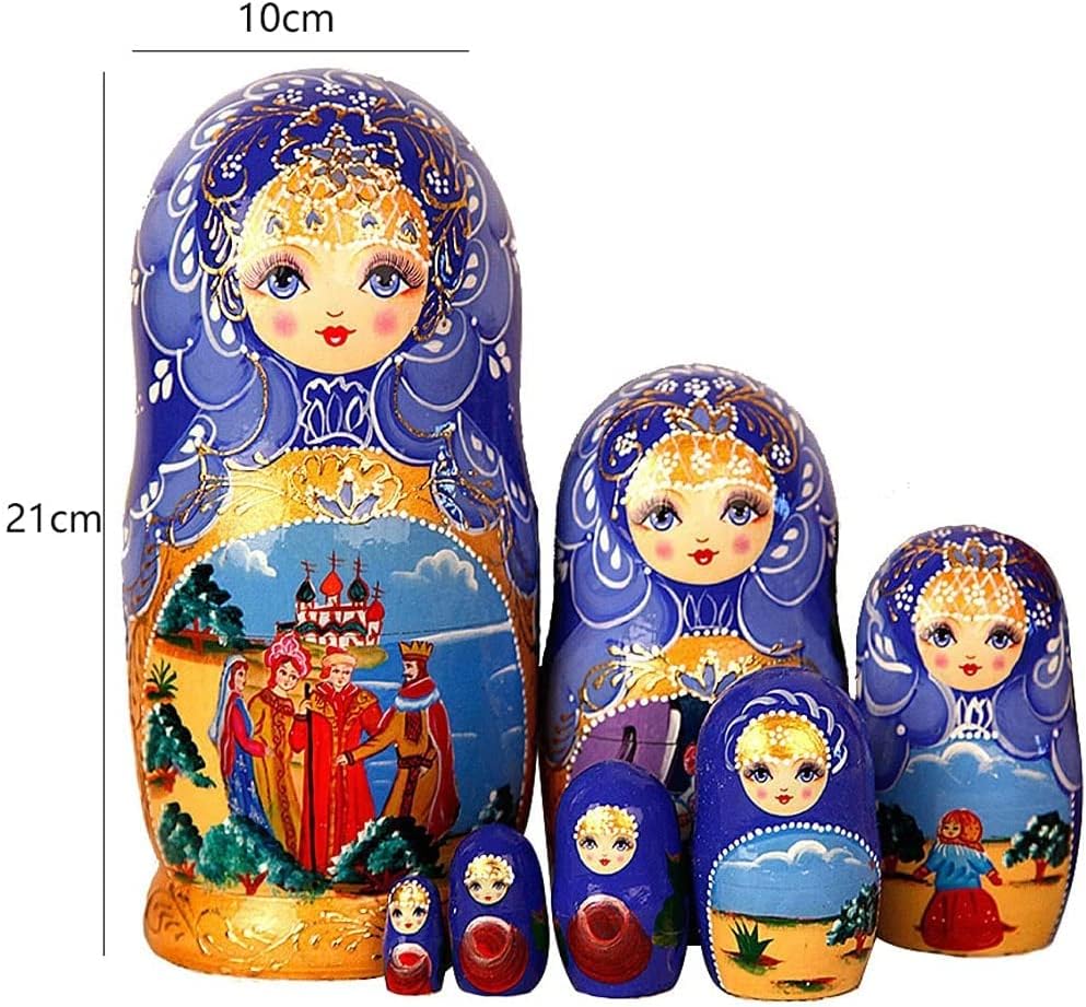 Russian Stacking Dolls, 7 Pcs Souvenir Matryoshka Home Decor Nesting Doll Hand Painted Russian Doll Wooden Stacking Doll Birthday Gift Matryoshka Crafts Home Decor