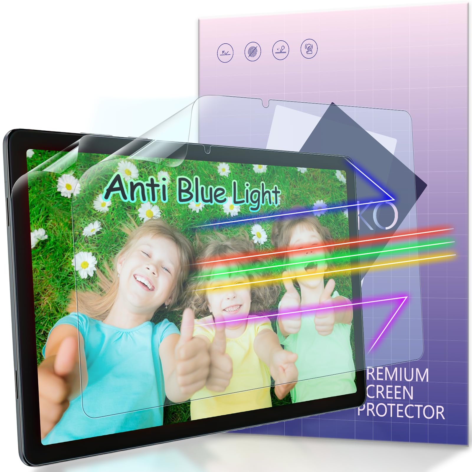IPROKKO 2 Pack Anti Blue Light Screen Protector for Samsung Galaxy Tab A11 Plus 2025 11-Inch &amp; A9 Plus 2023, Matte Anti Glare Harmful Light Filter Eye Protection Cover, Bubble Free Easy Install Compatible with Samsung Tab A11+/A9+
