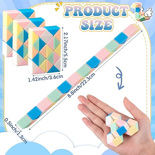 Miniatura 2 de Libima Paquete de 36 cubos de serpiente para ansiedad, 24 bloques, cubos mágicos, mini cubo de serpiente, juguetes rompecabezas para un pequeño,