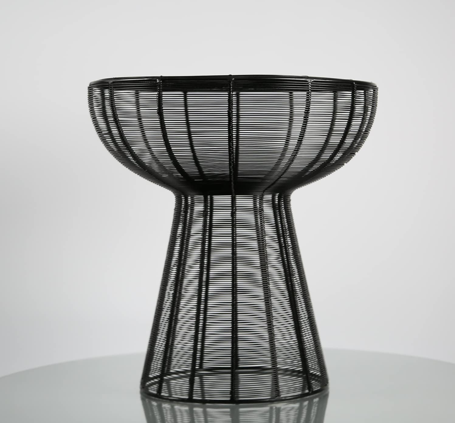 Round Black Metal Coffee Side Table Modern Drinks Table/Coffee Table