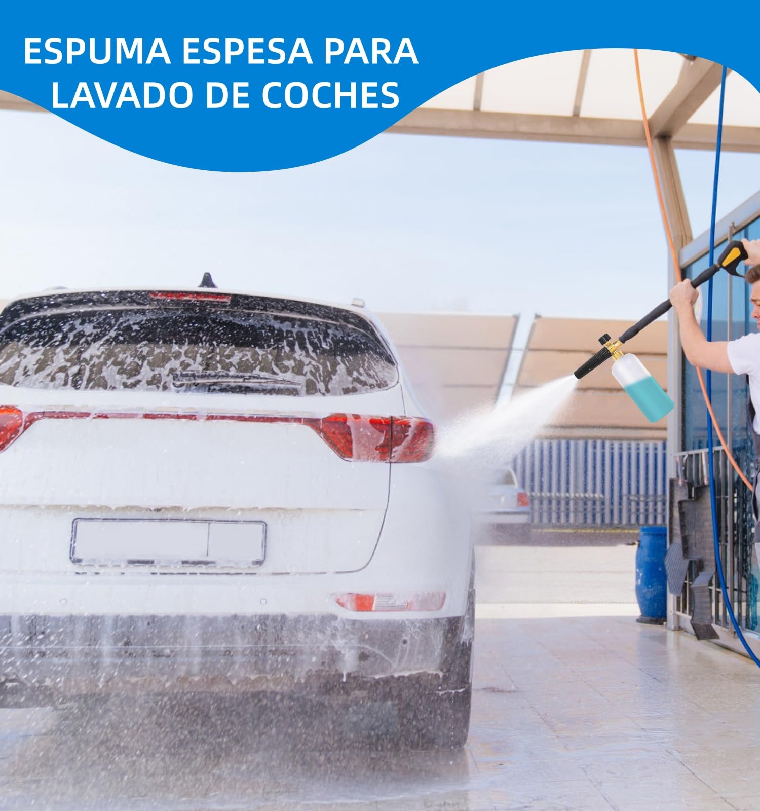 Stone Banks Snow Foam Lance Cañón de Espuma de Nieve Ajustable Lanza de Espuma Dispensador de Jabón Boquilla de Rociador para Lavado a Presión Nilfisk Alto/KEW/Kränzle/WAP Lavado de Autos