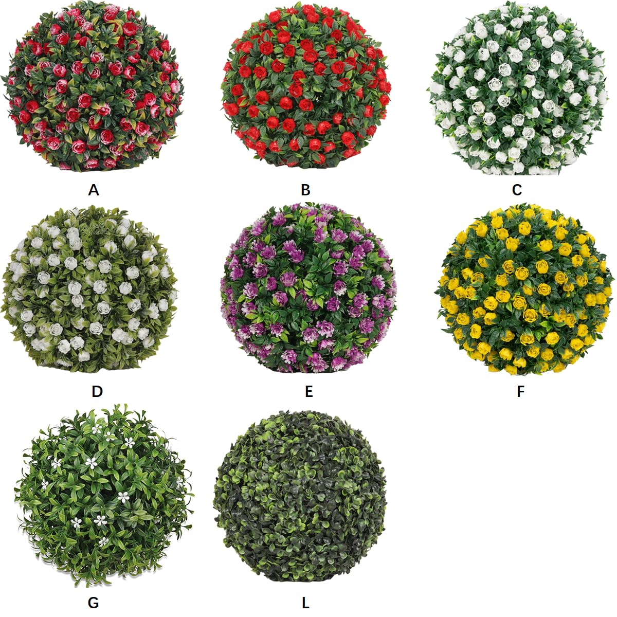 Artificial Boxwood Topiary Plant Balls Round Plastic Hanging Grass Ball for Home Wedding Decor Grass Ball Fake Plant Greenery Spheres Hanging Grass (style B, 12.99)