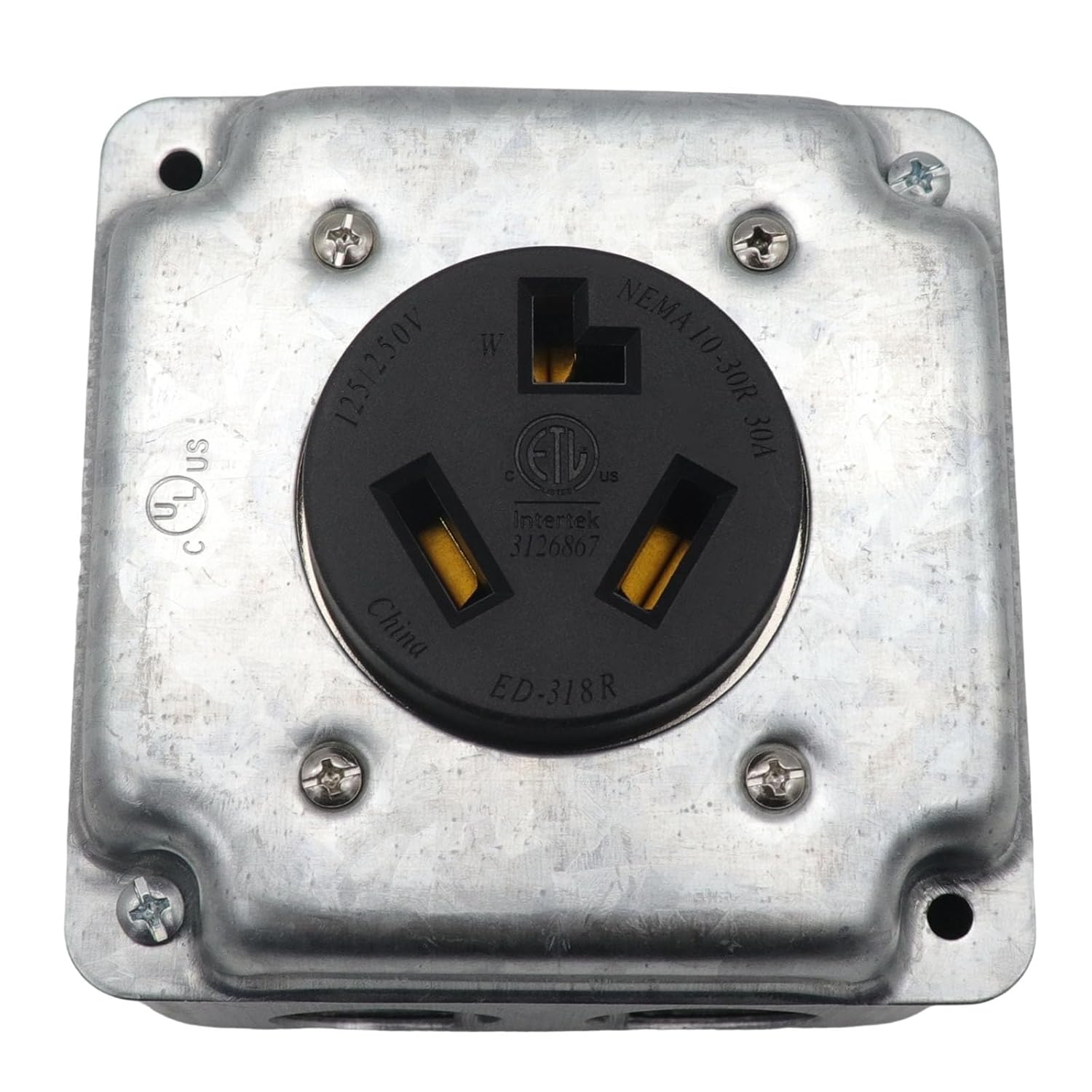 Industrial 30amp Electrical Outlet Installation Set 10 30R with Junctions Box & Sliding Cover for Wiring Use Metal Electrical Outlet Accessories