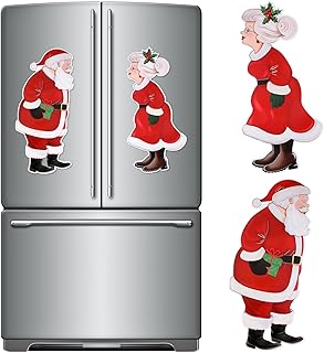 Xuhal 2 Pcs Kissing Santa and Mrs. Claus Refrigerator Magnet Mistle Mr. ...