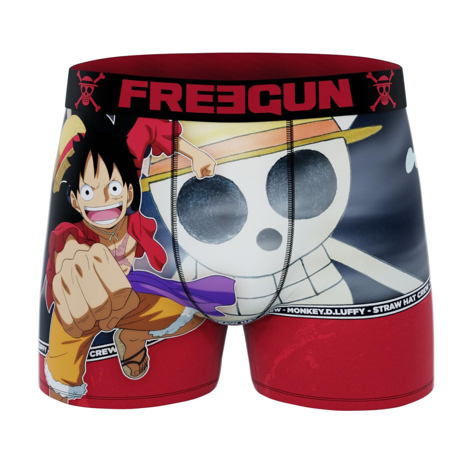 FREEGUN Calzoncillos Hombre Boxer Luffy, Roronoa zoro, Ropa Interior Hombre, ONE PIECE, Cómodo y Dulce (Lote de 5)