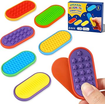 Ziogogco 6PCS Silicone Magnetic Fidget Sliders for Adults, Teens & Kids