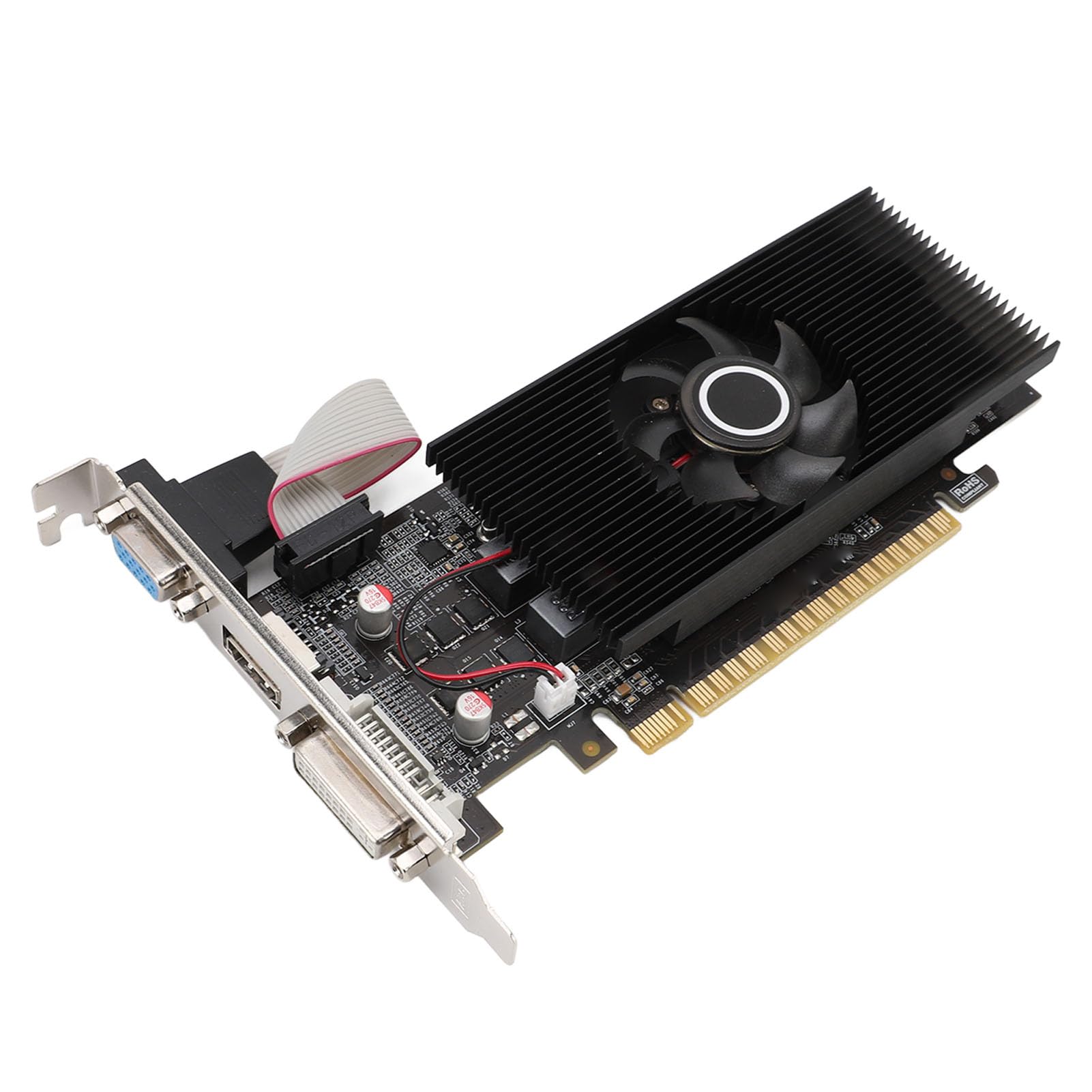 SUNGOOYUE Karta Graficzna GT740, 2 GB 128-bitowa GDDR5 PCI Express 3.0 X8 Komputerowa Karta Graficzna z Wentylatorem Chłodzącym, do Obudów Komputerowych ATX Tower ITX SFF