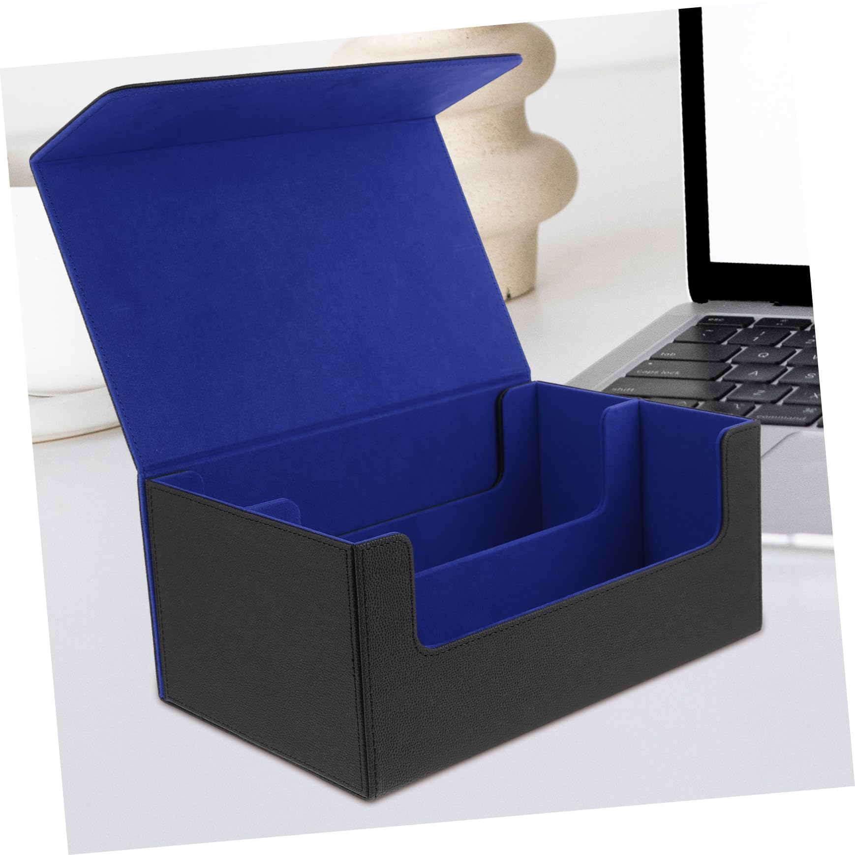Vaguelly Aufbewahrungsbox für Sammelkarten Magnetisch mit Pu Leder Deckel Fächer Organizer für Sport und Spielkarten Sammelkartenhalter für Zuhause und Büro