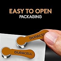 Vista 4 de Baterías para audífonos Duracell tamaño 312 marrón, paquete de 32 piezas, batería para audífonos tamaño 312A con potencia de larga duración
