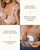 Vista 5 de Kindred Bravely Sublime Pumping Bra Hands Free, Adjustable Pumping & Nursing Bra with EasyClip for All Breast Pumps Negro