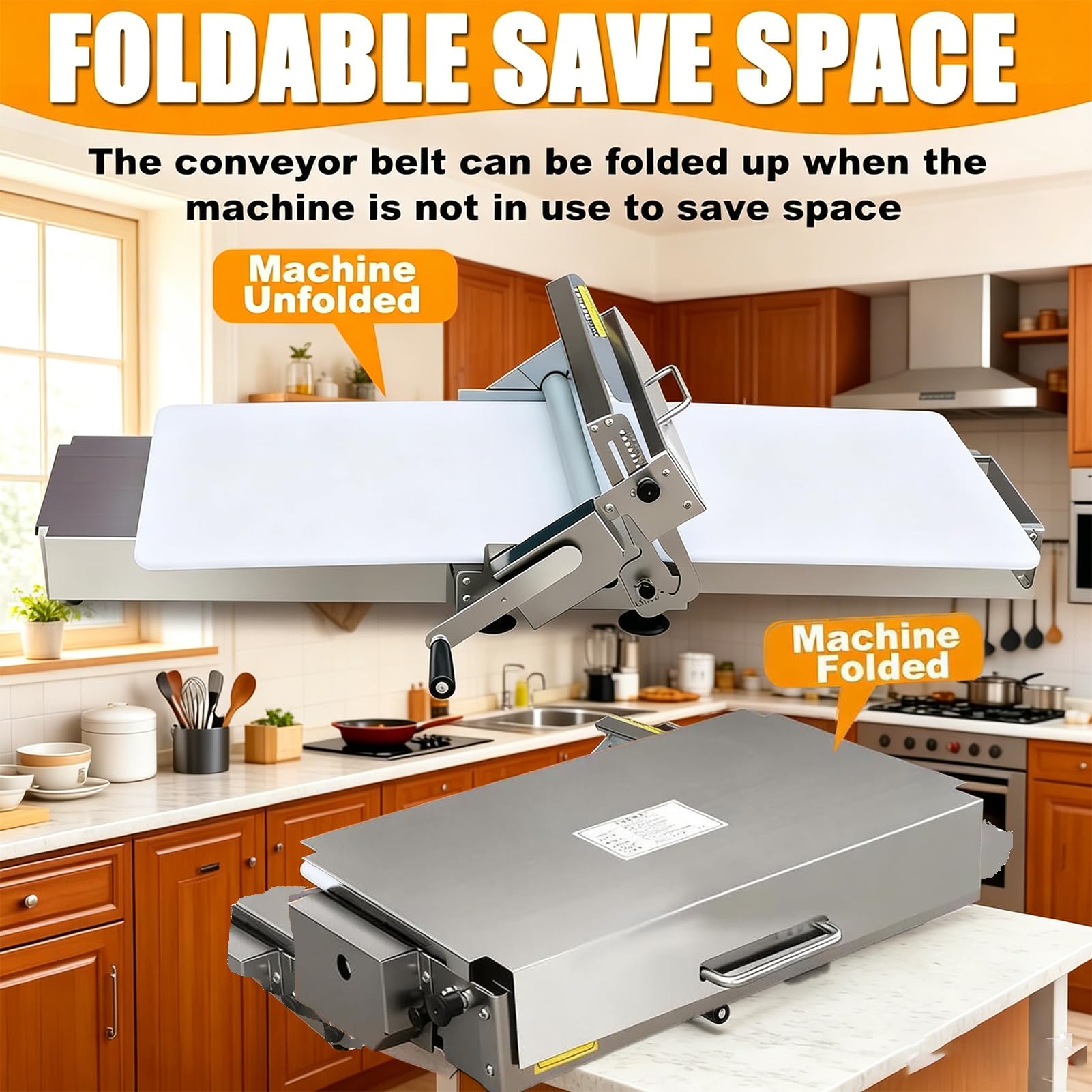 MáQuina de Laminado de Masa Manual, MáQuina de PasteleríA con Espesor Ajustable de 0-25 Mm, Para Croissants, Pizza y Pasta, PanaderíA Profesional y so DoméStico Para Pasta, Empanadas, pan y Pasteler