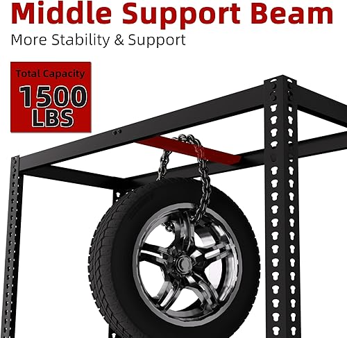 Miniatura 4 de Paquete de 4 estantes de almacenamiento ajustables de 35.5 pulgadas de ancho x 16 pulgadas de profundidad x 71 pulgadas de alto, estantería