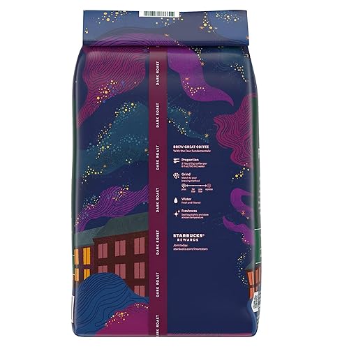 Miniatura 10 de Starbucks Café en grano entero tostado oscuro, francés, 100% arábica, 1 bolsa (28 onzas)