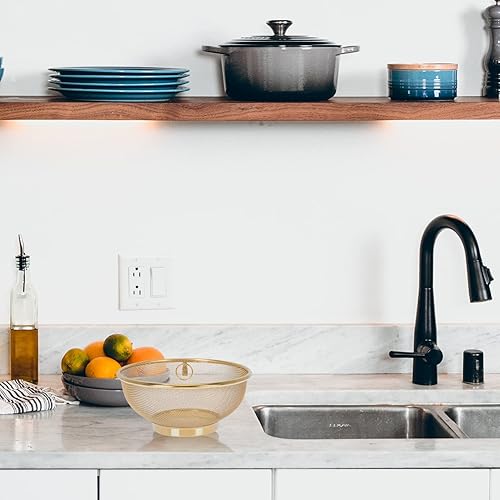 Miniatura 7 de Colador de malla de verduras Colador de acero inoxidable con asa Colador de alimentos Cesta de drenaje de metal para frutas, verduras, pasta, arroz,