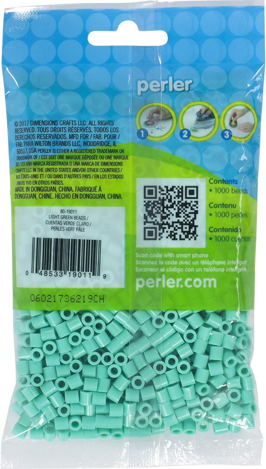 Perler Beads Fuse Beads for Crafts, Light Green, Small, 1000pcs