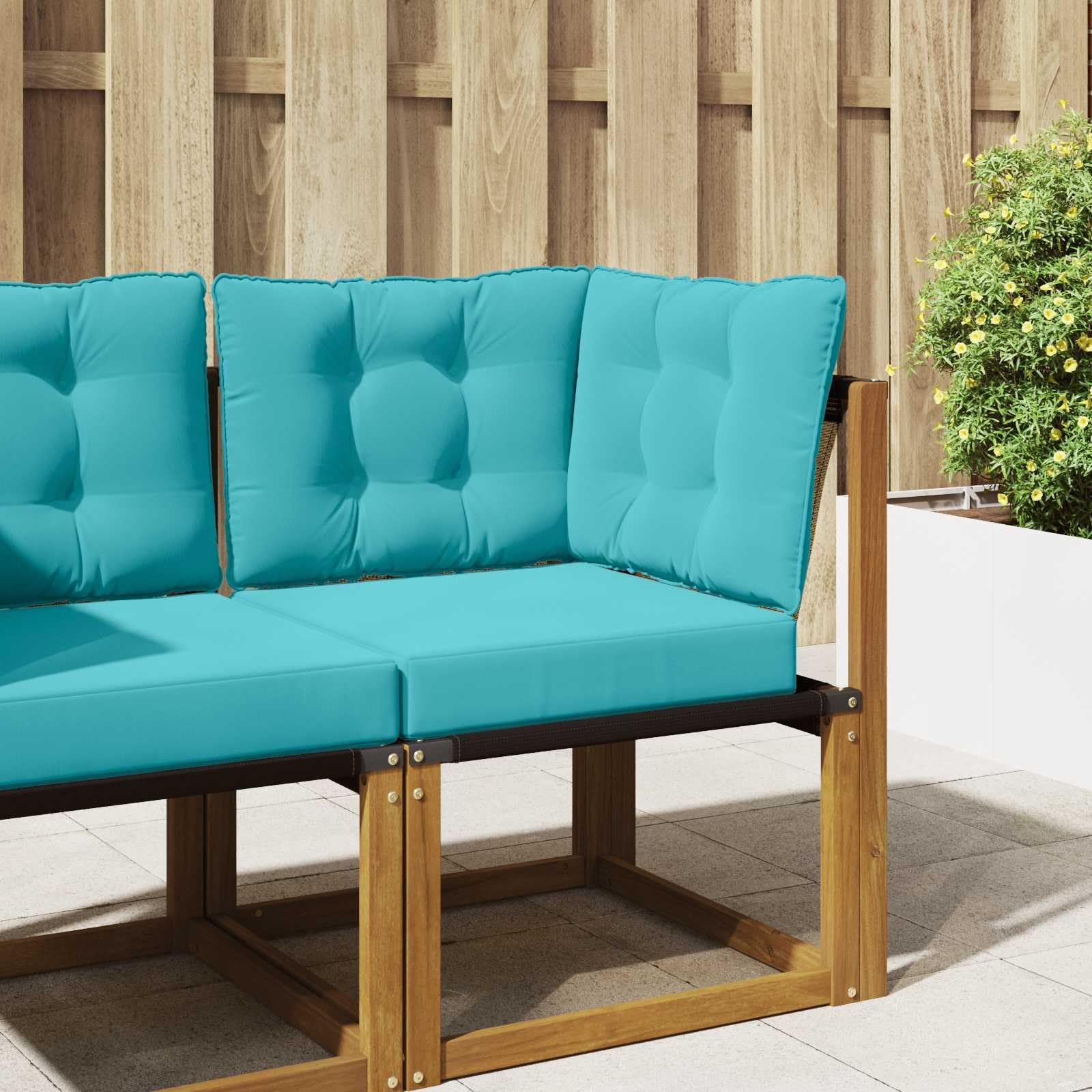 Coussin de jardin ergonomique turquoise lavable et antidérapant pour terrasse lot de 3