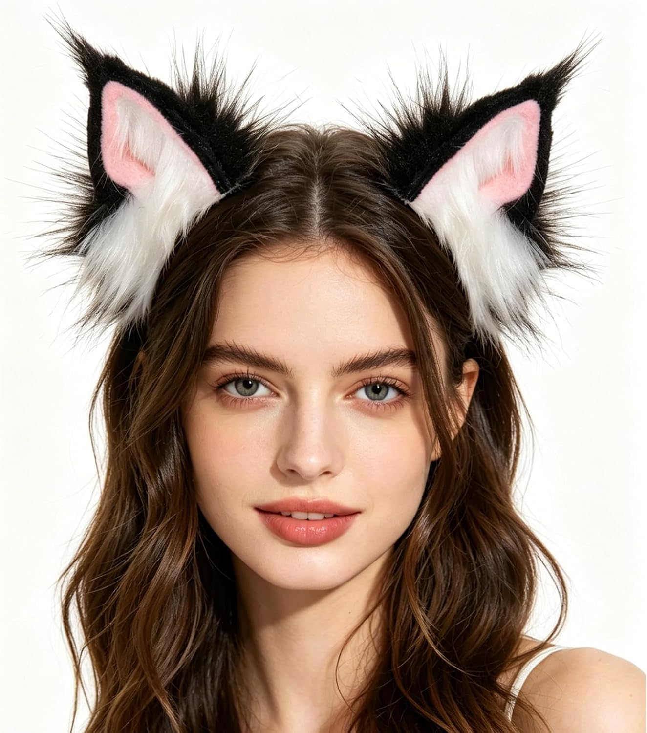 Fluffy Fox Anime Ears Maine Coon Cat Hairband Wolf Headband For Party Cosplay Costume Halloween
