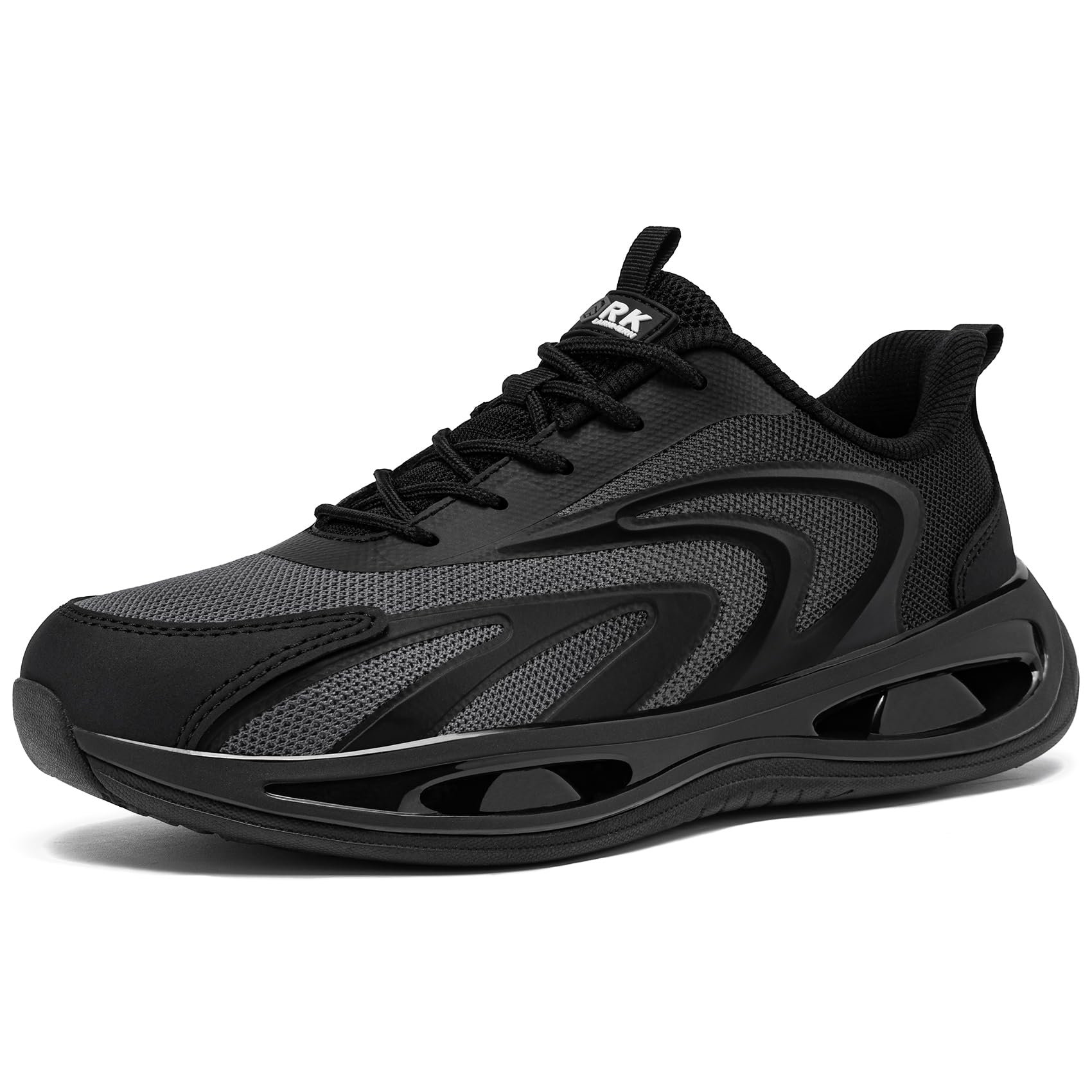 LARNMERN Zapatos de Seguridad Mujer Zapatillas de Seguridad Amortiguación Ligeros Comodidad Transpirabilidad Moda Zapatos de Trabajo(Gris,38.5EU)