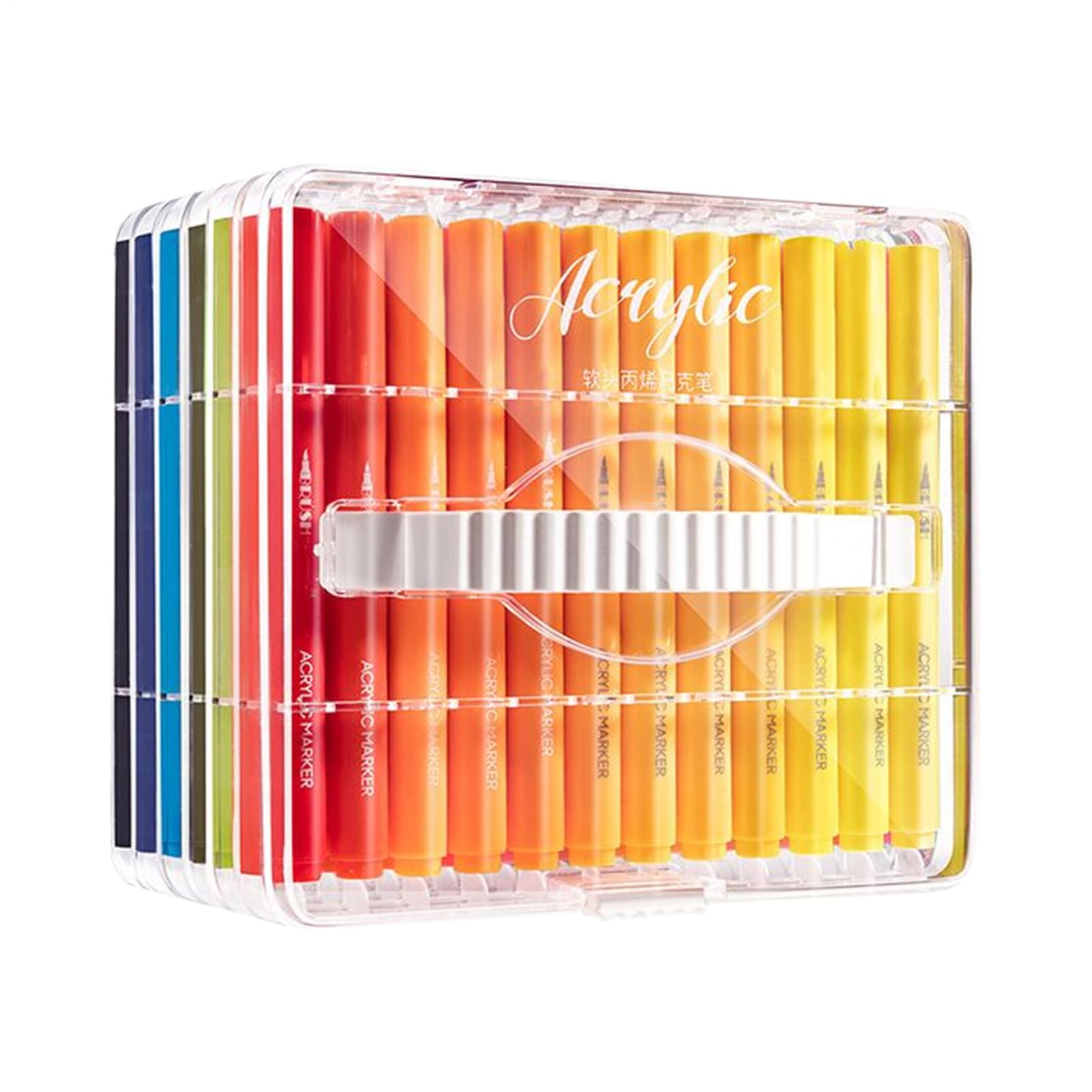 Acrylfarbenmarker, Set mit 60 Stück, schnell trocknend, weiches Design, lebendig, für Malerei, Erwachsene, Studenten, , Stoff, Zeichnen, Färbung, Ziel