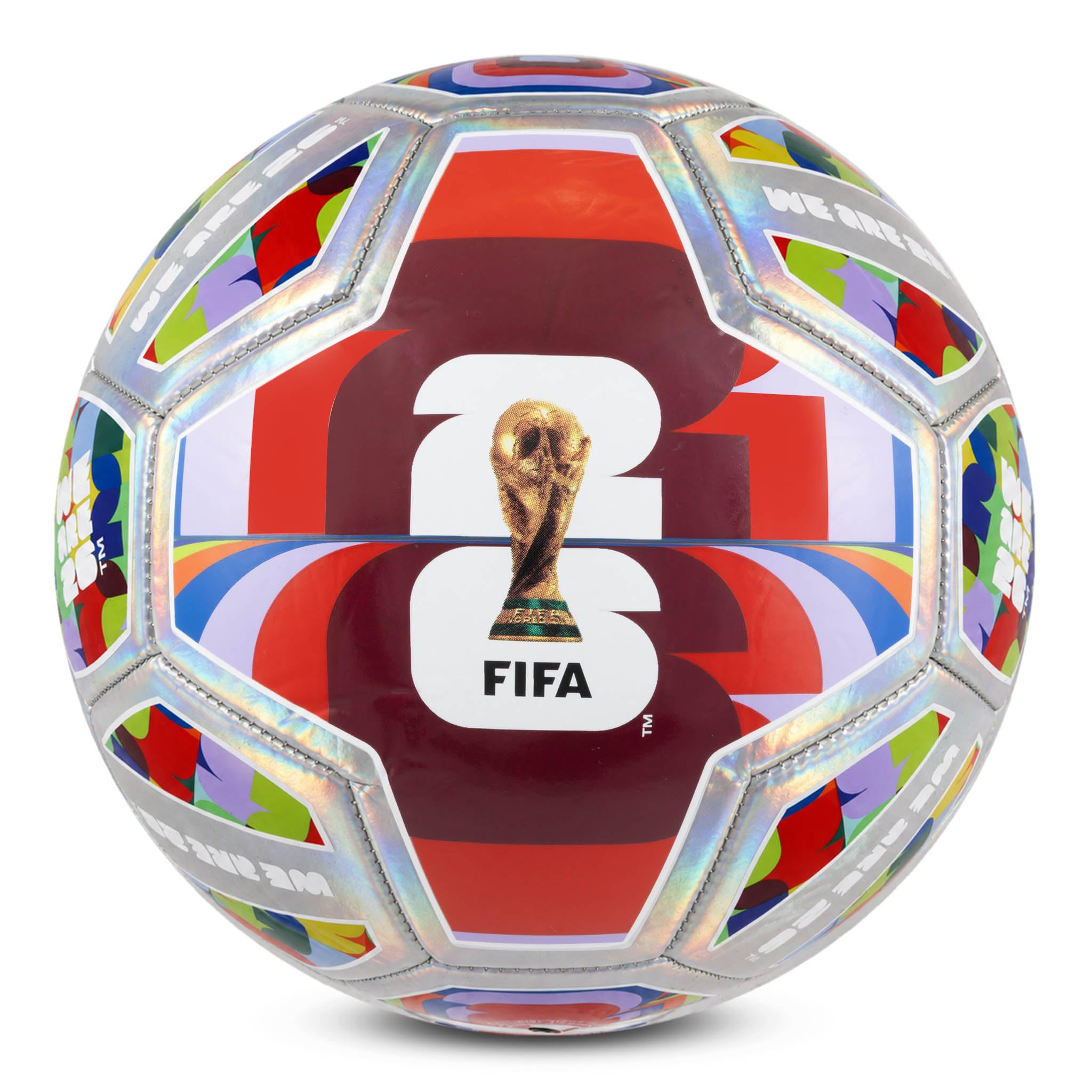 Hy-Pro Officially Licensed FIFA World Cup 2026 Size 5 Laser PVC Spectrum Football - Training Ball with Trophy Design & Host Nations Graphics, Football Gifts for Boys - FIFA World Cup 2026 Design
