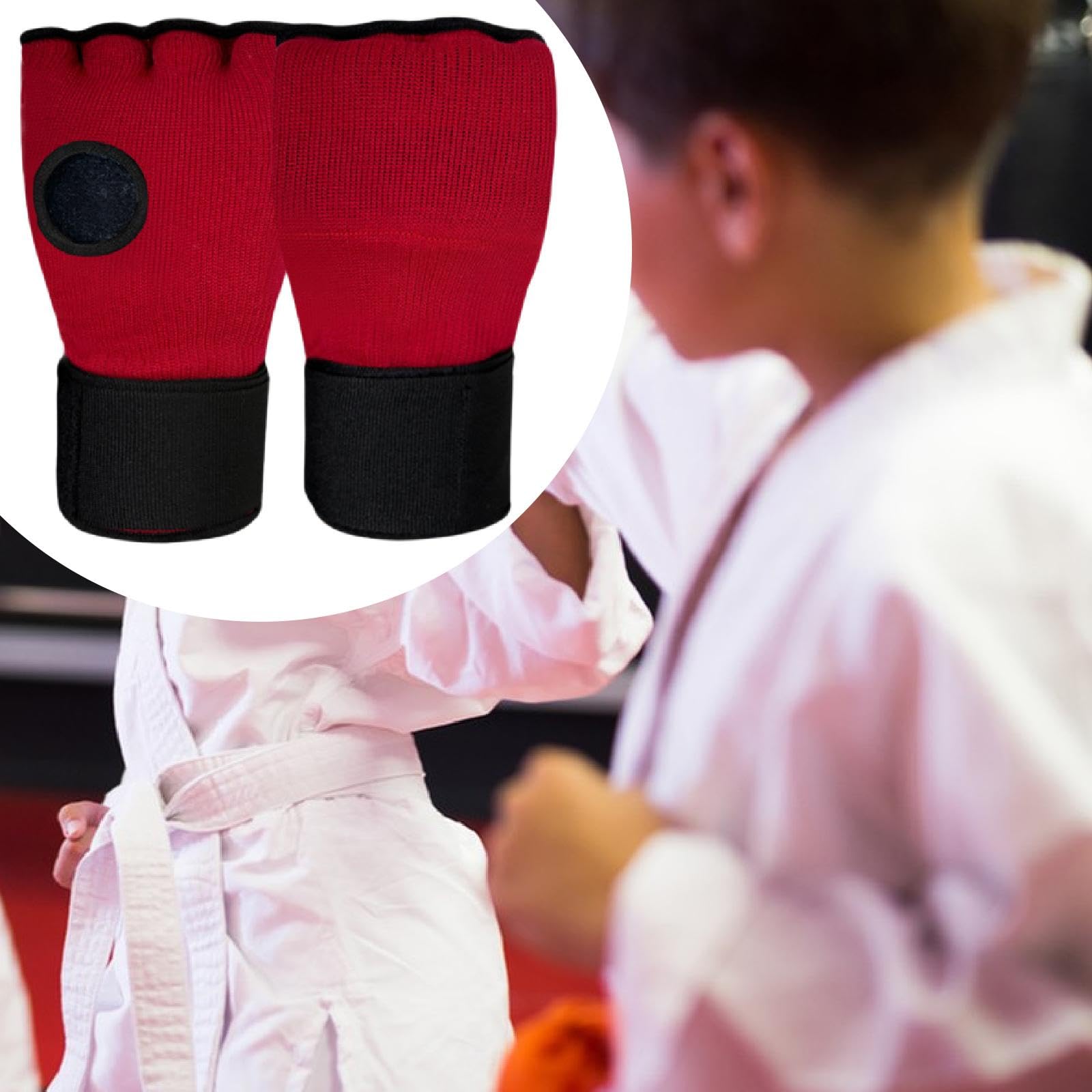 Amagogo Gants intérieurs de Boxe pour Enfants, Mitaines de Kickboxing, équipement élastique sous Les Mitaines, Protection des Mains, Gants Demi-Doigts pour
